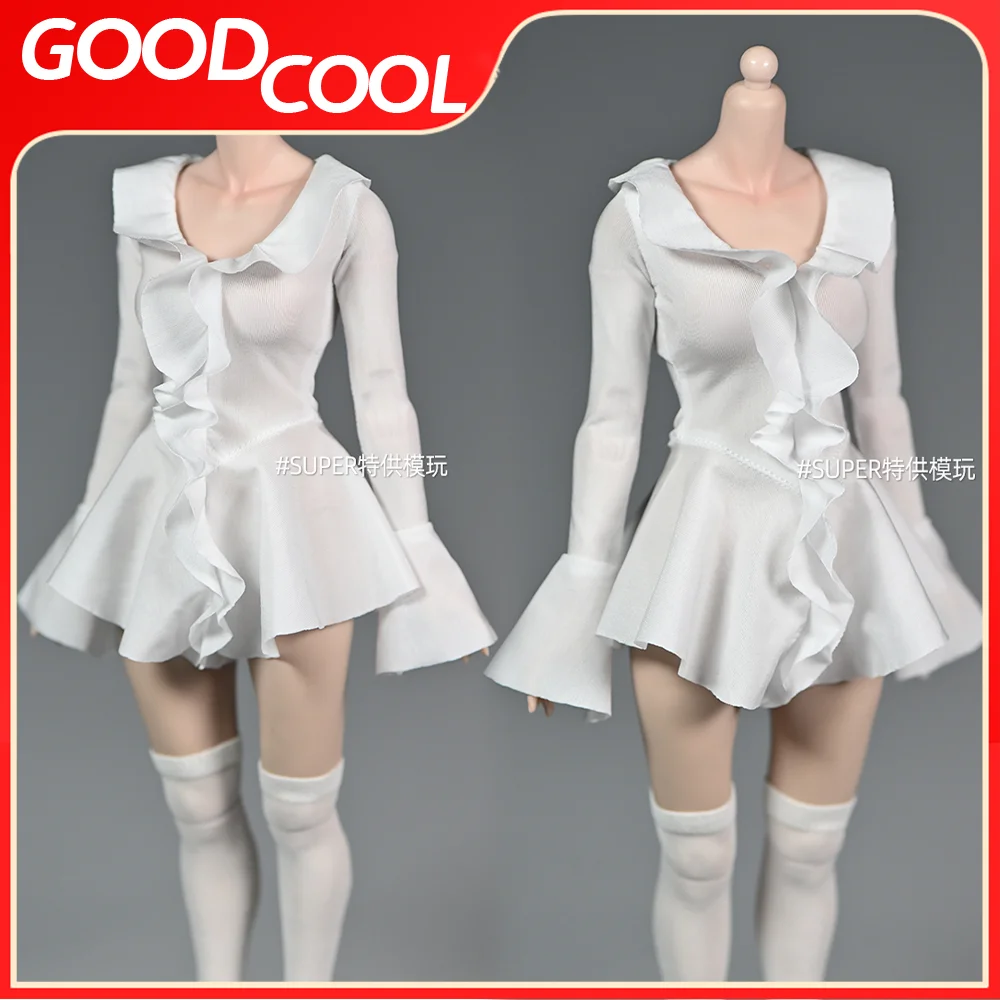 В наличии sp-205 1/6 Scalel Lotus Leaf Lace White Design Dress Female Warrior Clothing Fit 12-дюймовая экшн-фигурка Body