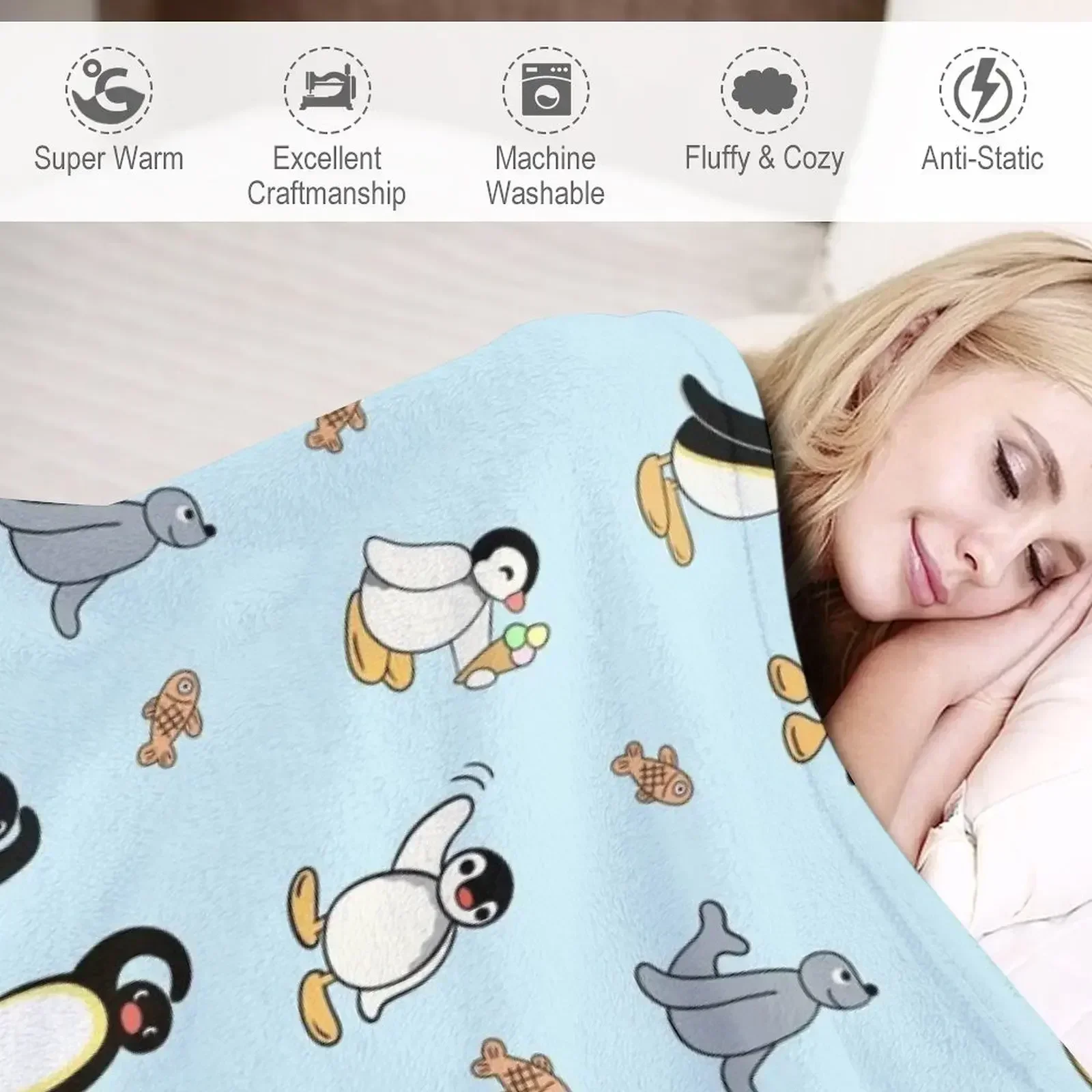 Одеяло Noot pingu и друзья для декоративного дивана декоративное одеяло