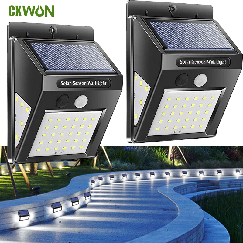 

Newest Solar Wall Lights with Motion Sensor 1200mA Outdoor Waterproof Solar Lamp Light Enclosing Lighting for Garden Yard