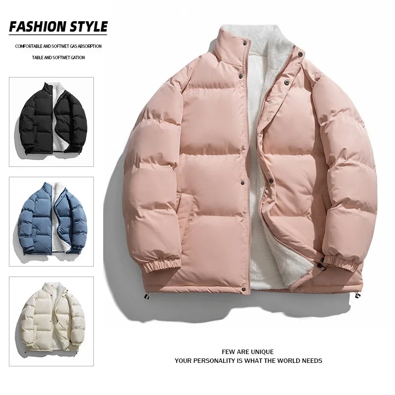 2022 Trendy Cotton Coat New Men's Autumn Winter Thickened Padded Jacket Casual Loose Fit Couple Style for Men and Women