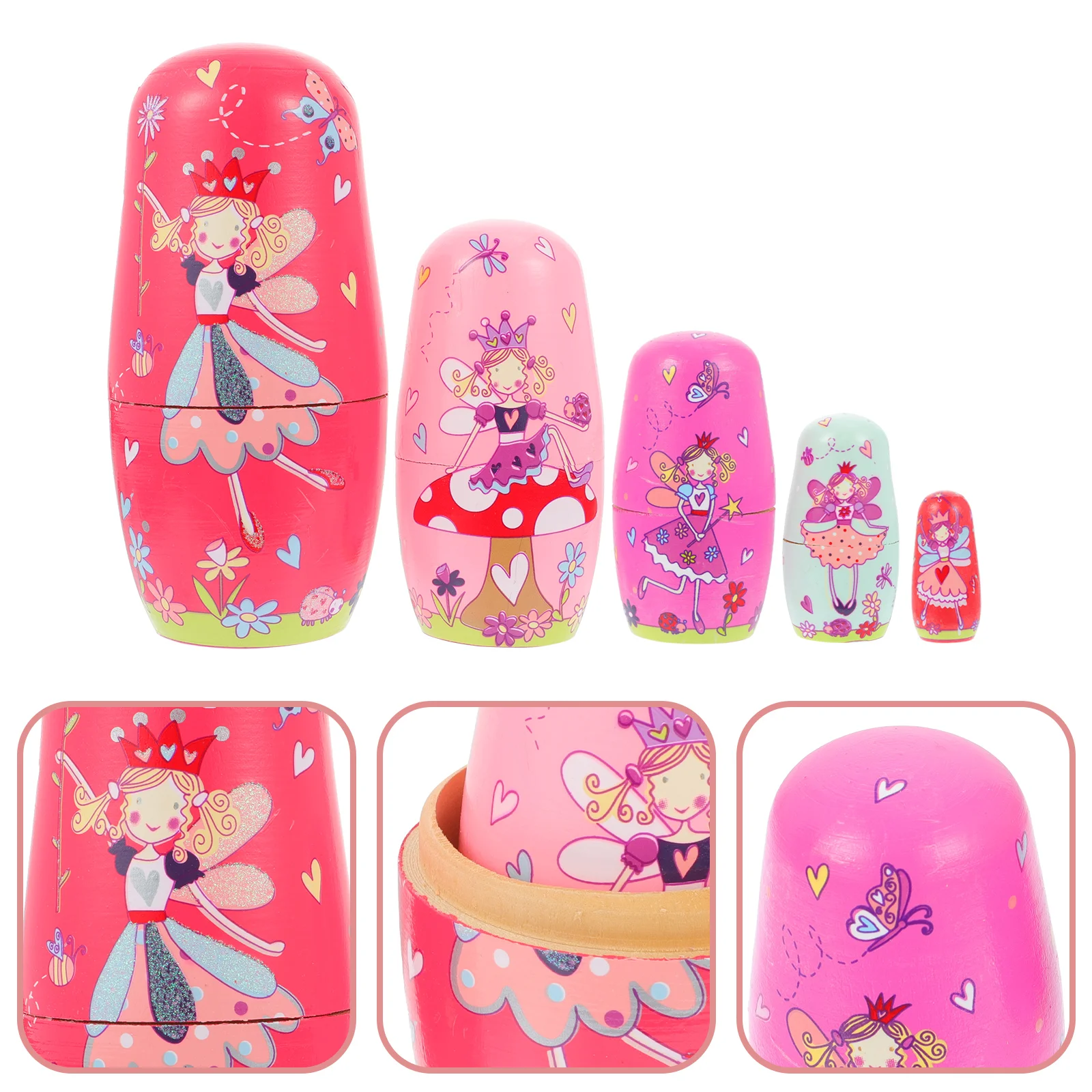 

Russian Nesting Toyswoodenstacking Animal Wood Set Stackable Toytraditional Kidsbabushka Angel Girl