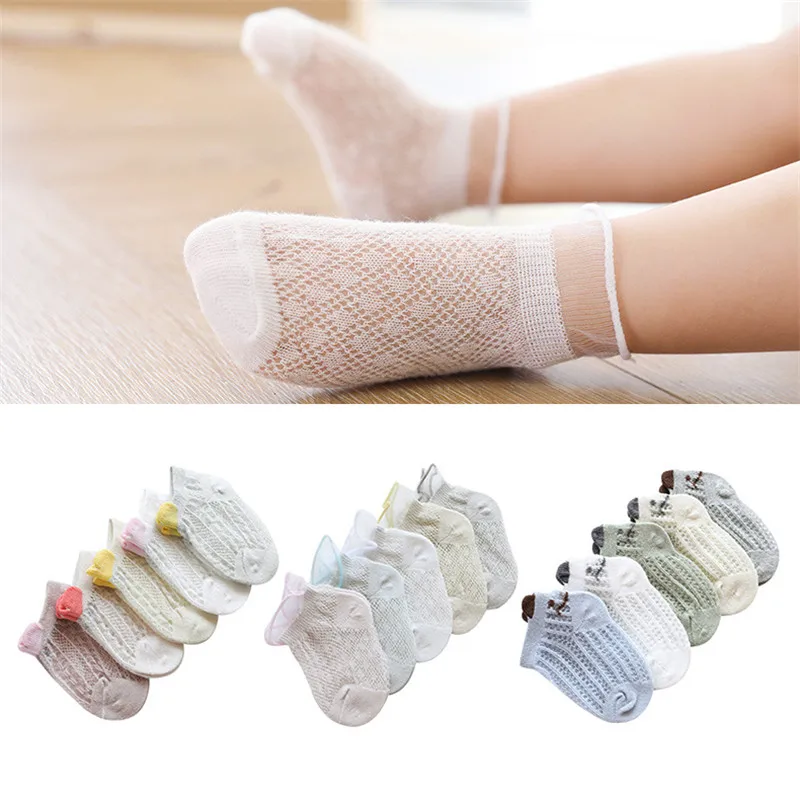 Носки для новорожденных 5 парт/Лот милые сетчатые хлопковые носки маленьких