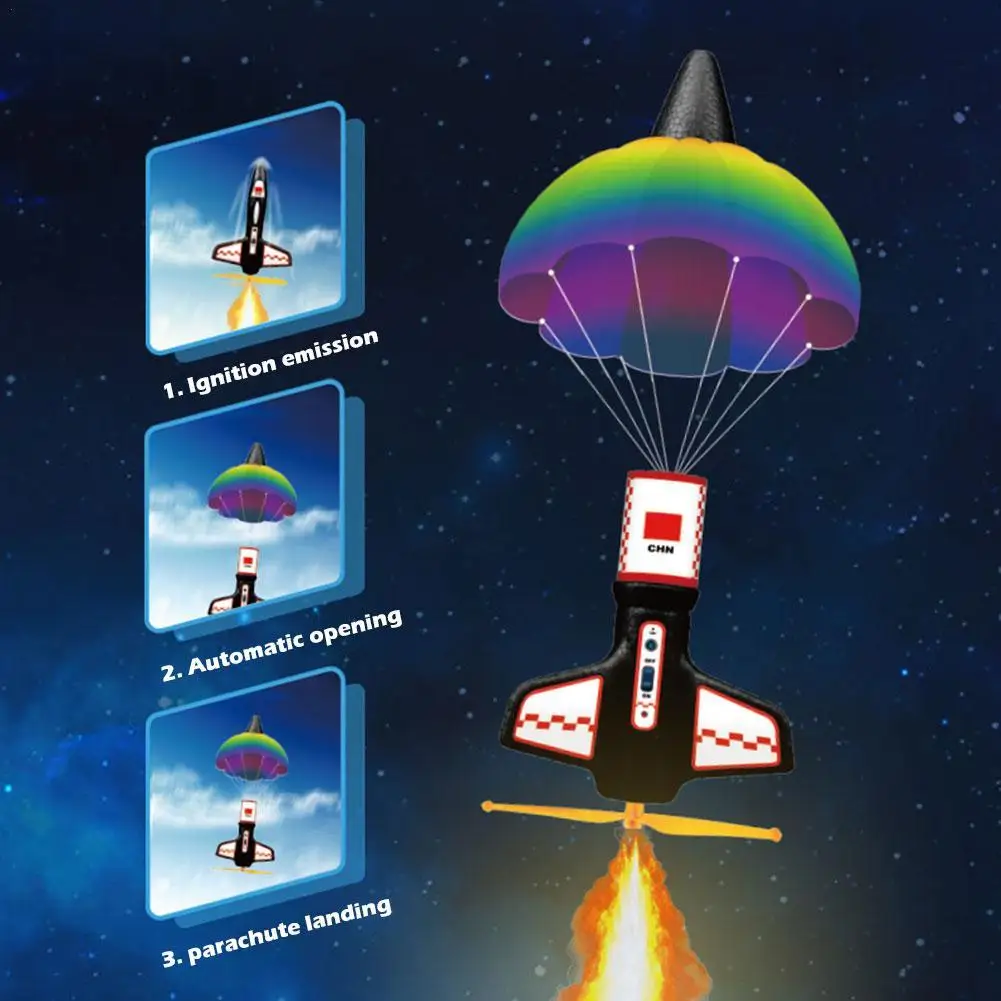 

Electric Rocket Launcher Toys New Space Exploration Skyrocket With Parachute Kid Outdoor Toys Children Toys Model Rocket Kit