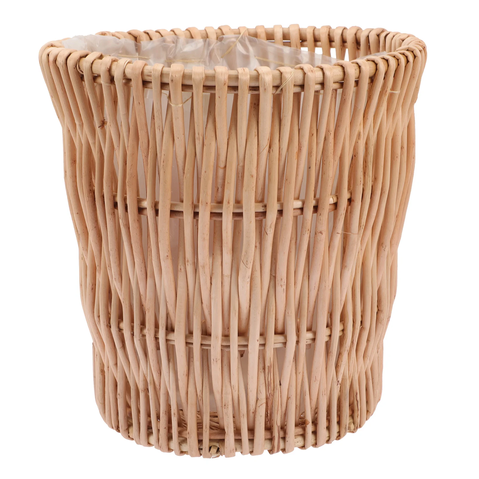 

Basket Trash Can Waste Wicker Rattan Woven Bathroom Wastebasket Storage Baskets Garbage Bedroomsmall Household Office Paper