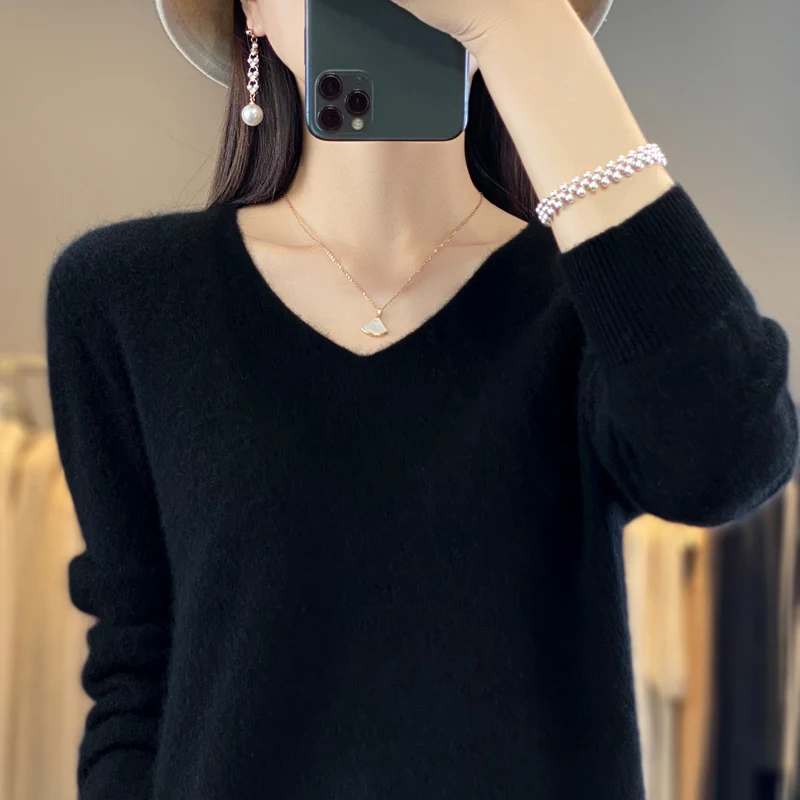 Свитер LDZWSM из мериносовой шерсти кашемировый пуловер женская трикотажная одежда