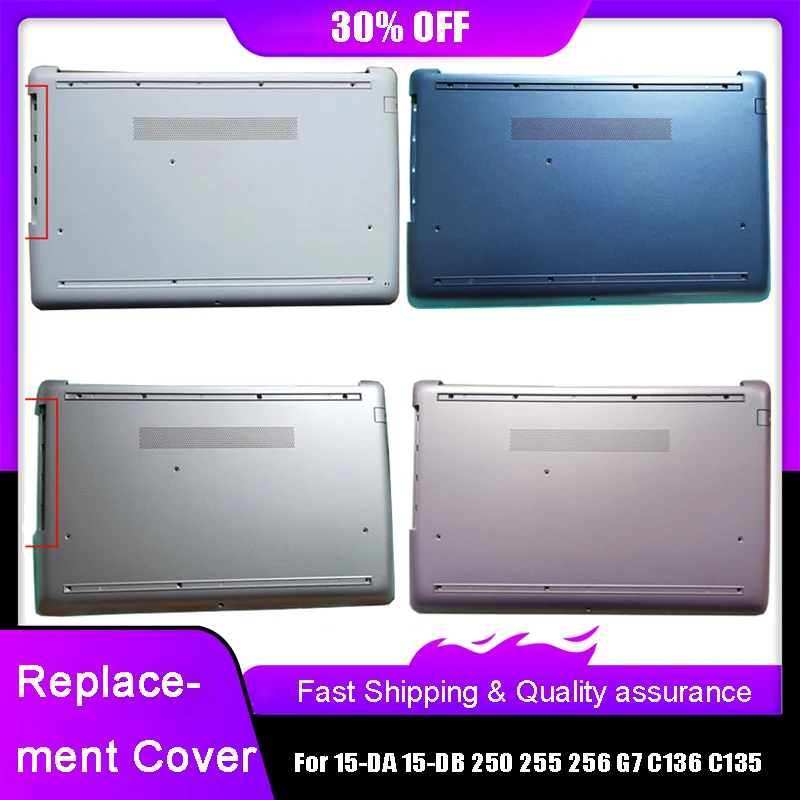 

New Laptop Cover For HP 15-DA 15-DB 250 255 256 G7 C136 C135 Bottom Base Case Replacement D Shell Silver Grey Gold Blue Pink