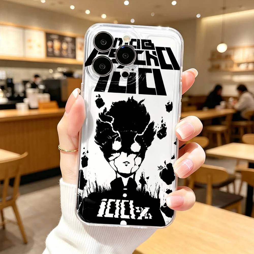 Фото Чехол Mobu Saiko Hyaku Anime для Apple iPhone 17 Air 16 15 14 13 12 11 Pro Plus Max, прозрачный защитный чехол для телефона. №5