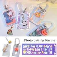 3 inch transparent card holder with keychain cartoon star chasing album exquisite quality acrylic card protective sleeve