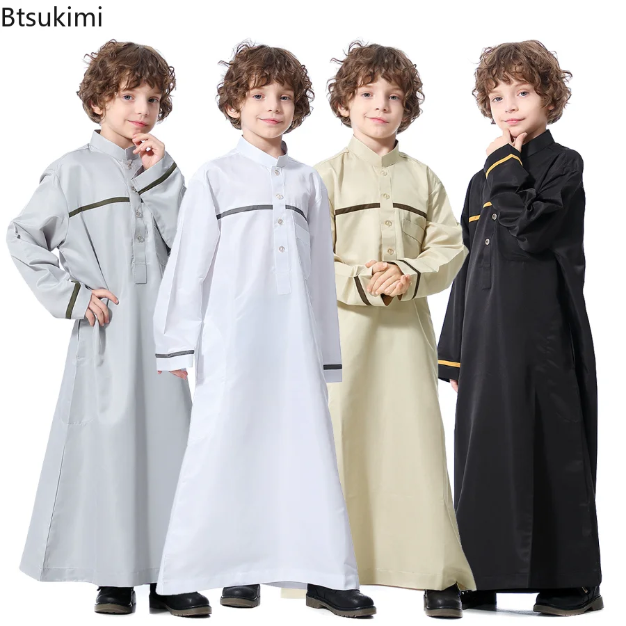 2023 Kids Abaya Muslim Long Sleeve Middle East Teenage Dress Habaya Dubai Robe Traditionnelle Arabe Islamitische Kleding Priere