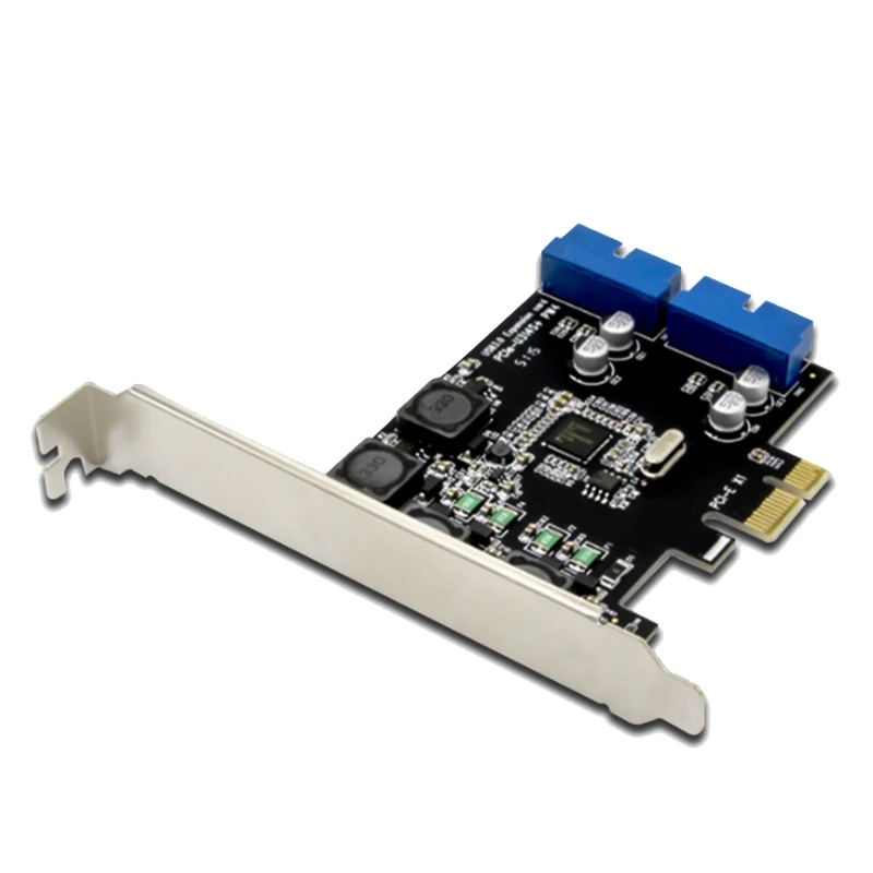 

PCI Express To Dual 20 Pin USB 3.0 PCI-E X1 To 2 Ports 19Pin USB3.0 Header Support Low Profile Bracket