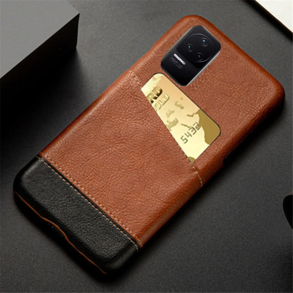 

Poco F4 5G Protector Case Mixed Splice PU Leather Card Slots Holder Cover For Xiaomi Pocophone Little F4 GT F4GT PocoF4 GT Funda