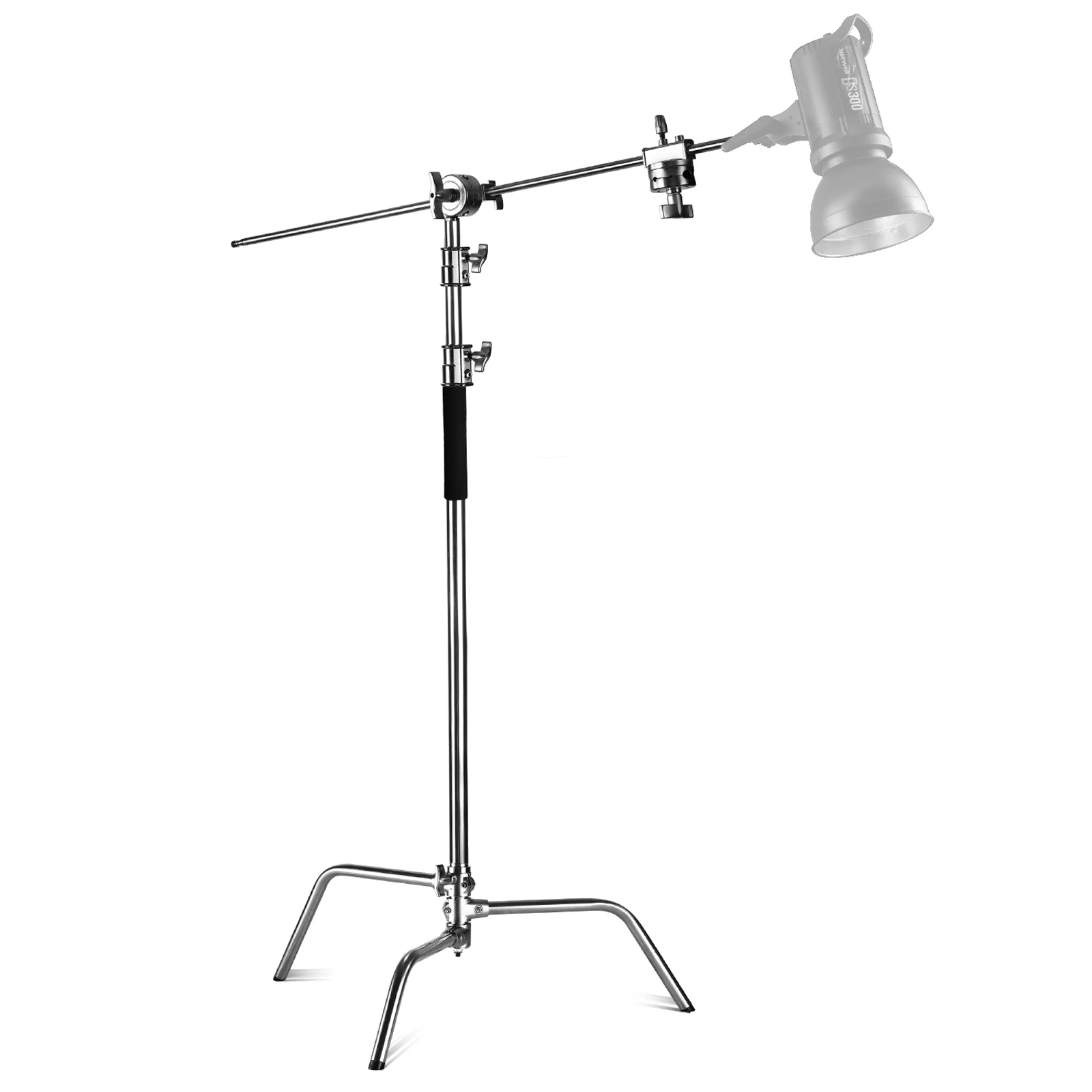 

Neewer Pro Stainless Steel Reflector C-Stand Adjustable 3.2 meters with 1.28 meters Holding Arm and Grip Head