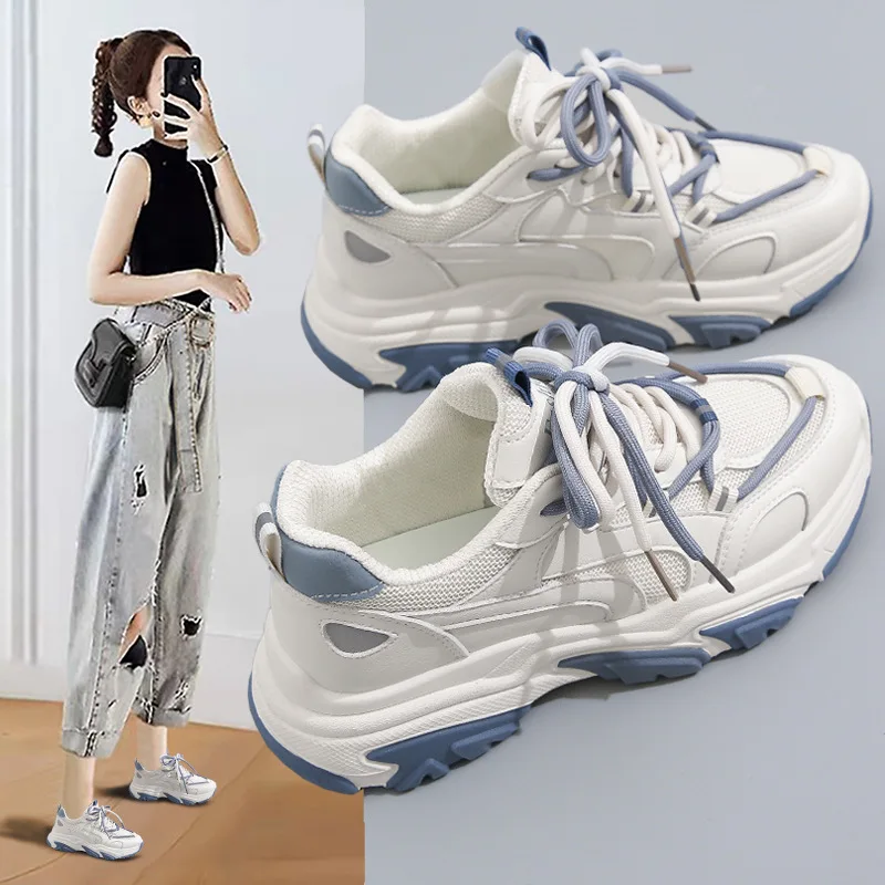 

Korean version of spring net red daddy shoes casual height thick shoes women