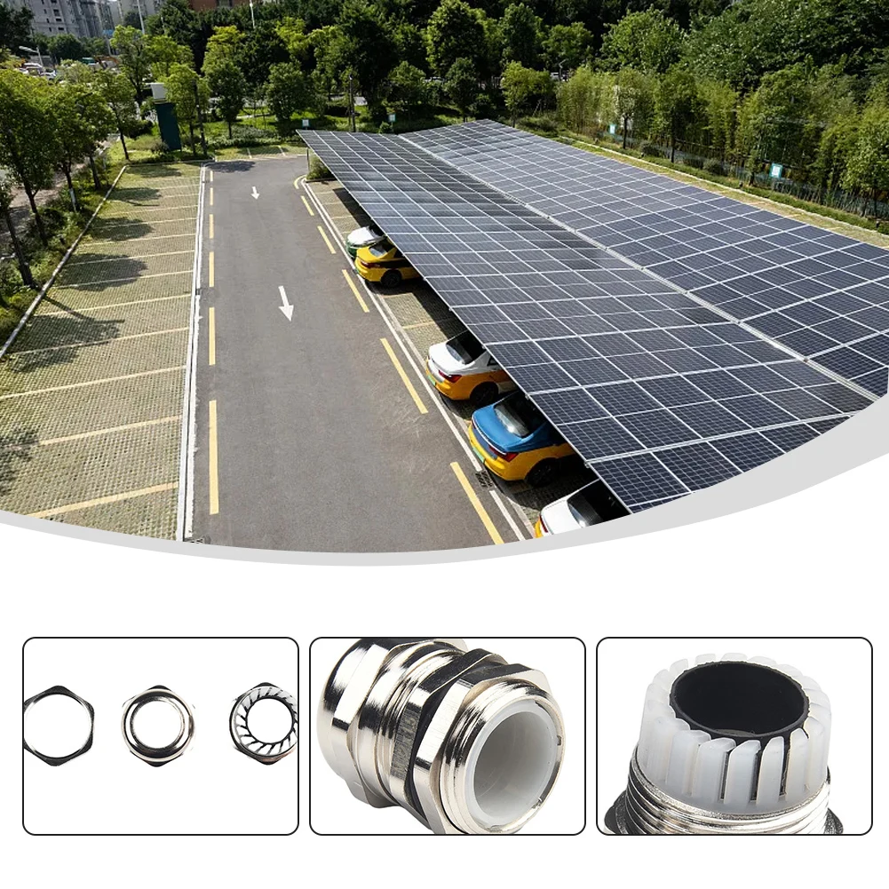 

Wire Glands Joints Cable Gland Replacement Silver With Locknut And Washer 3PCS Copper For 10mm-14mm Cable Diameter