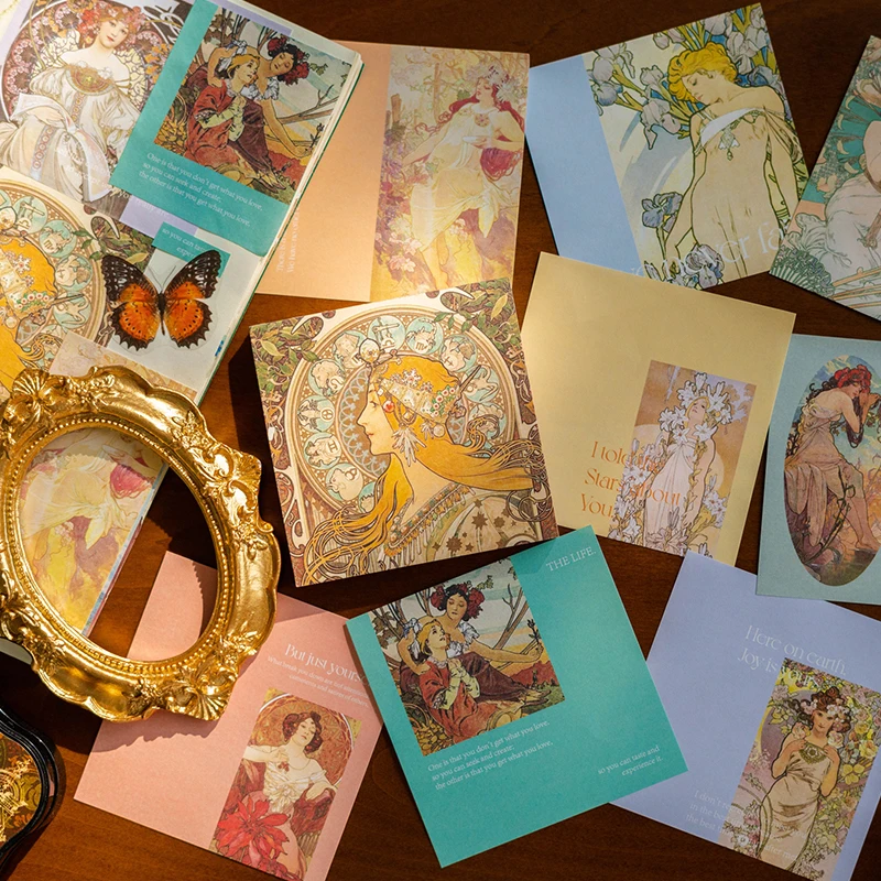 

100 Sheets 6 Selected Art Museum Series Notepads Retro Handbook Message Base Paper Sticky Notes Scrapbooking DIY Craft Stickers