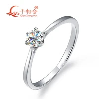 white lab hpht diamond ring 10k 14k 18k gold 0 3ct 4mm single round shape with ngic for dating jewelry