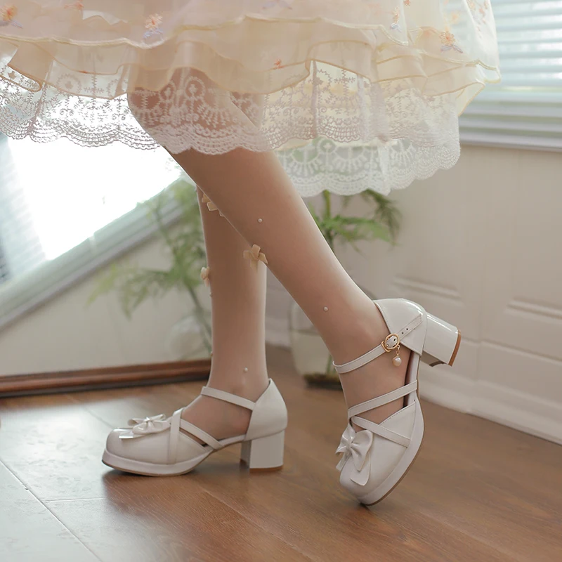 Lolita Cross-Strap Sandals with Butterfly Bow Perfect for Cosplay Tea Parties Dressing Up Down Formal Casual Wear Summer Shoes