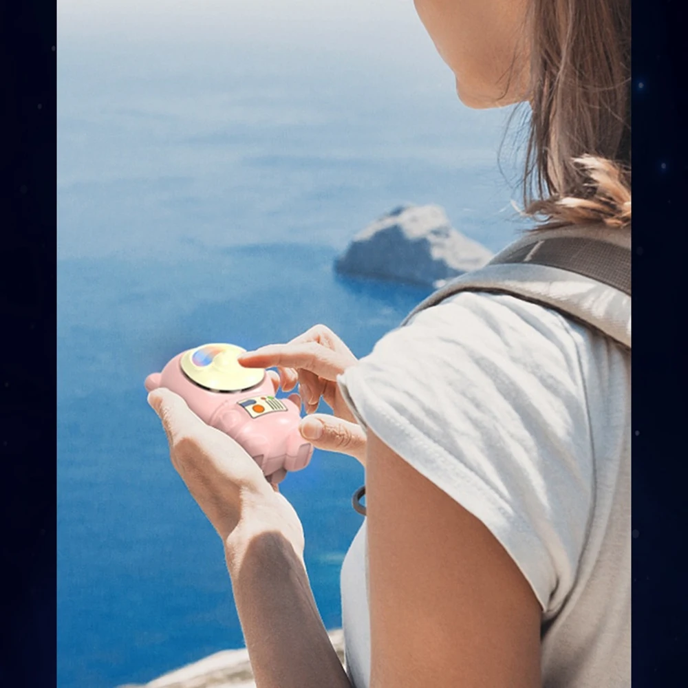 

USB Chargeable Cute Cartoon Neck Hanging Small Fan Portable Mini Fans For Children Cartoon Silent Handheld Fan