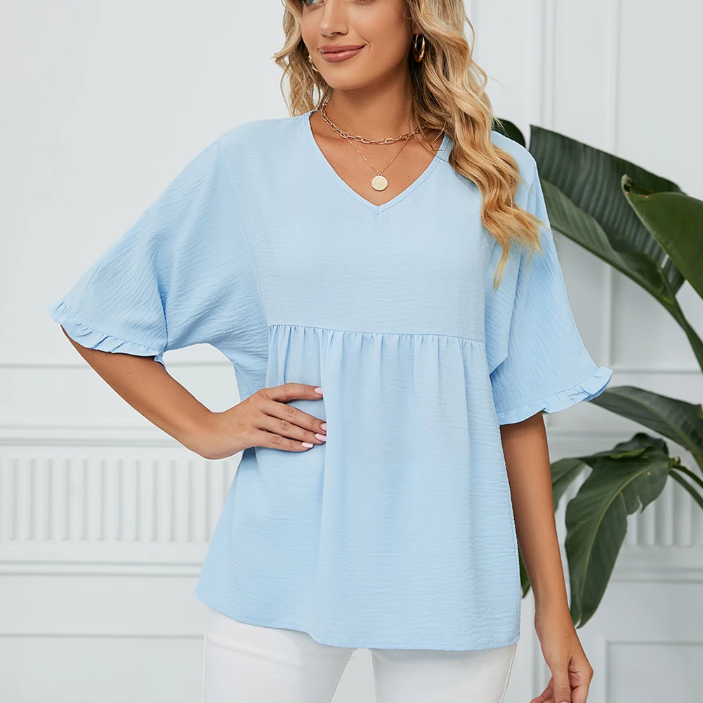 Блузка женская шифоновая однотонная