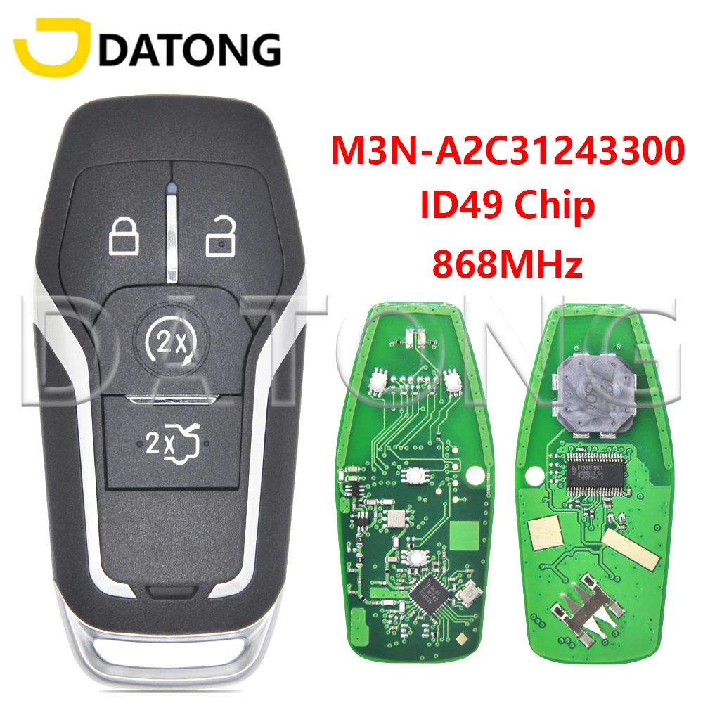 

Datong World ID49Chip 315/433/868 МГц бесконтактный автомобильный дистанционный ключ для Ford Focus Explorer Fusion Mondeo Mustang