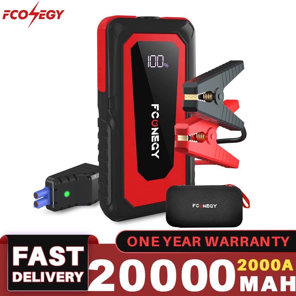 FCONEGY 2000A Car Jump Starter Power Bank Portable Emergency Starter Car Battery Charger Auto Booster for 12V Car Jump Starter