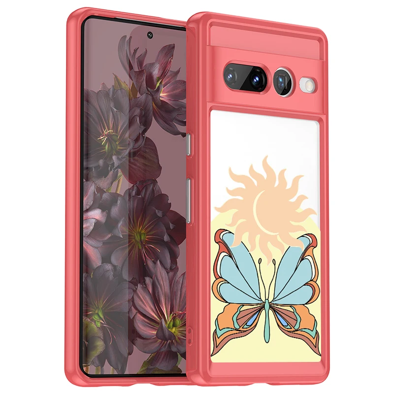 

Симпатичный стиль прозрачный жесткий акриловый чехол для телефона для Google Pixel 7 Pro 5G противоударный задний Чехол