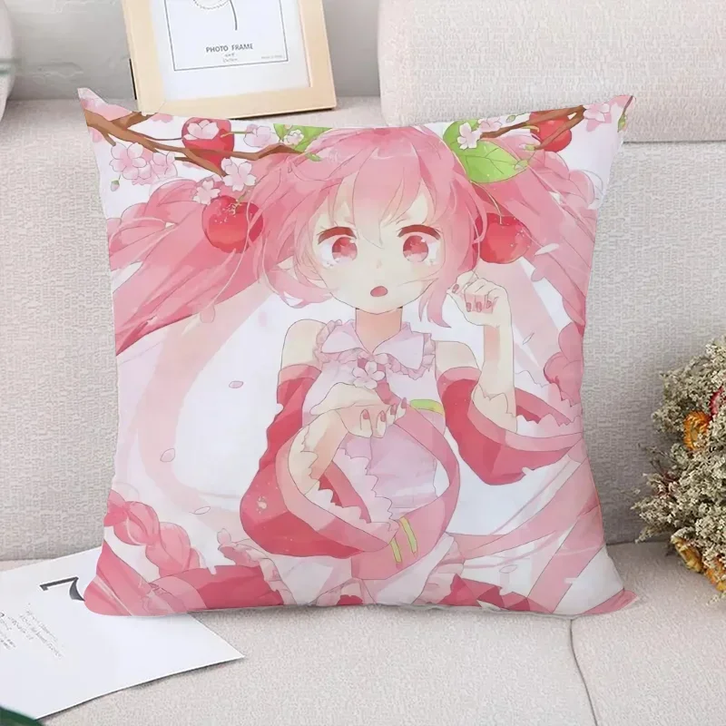 Декоративные Наволочки H-Hatsune Miku 45x45 См Роскошные Чехлы Для Автомобильных Сидений