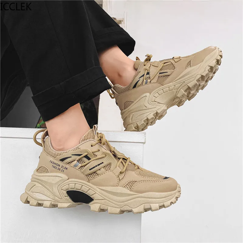 

New Trend Dad Shoes Breathable Non-slip Sports Shoes Casual Thick Bottom Running Hiking Shoes Patform Shoes