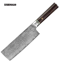 genuine damascus knife 67 layers damascus vg10 steel 7 inch nakiri slicing cleaver handmade kitchen knife octagonal ebony handle