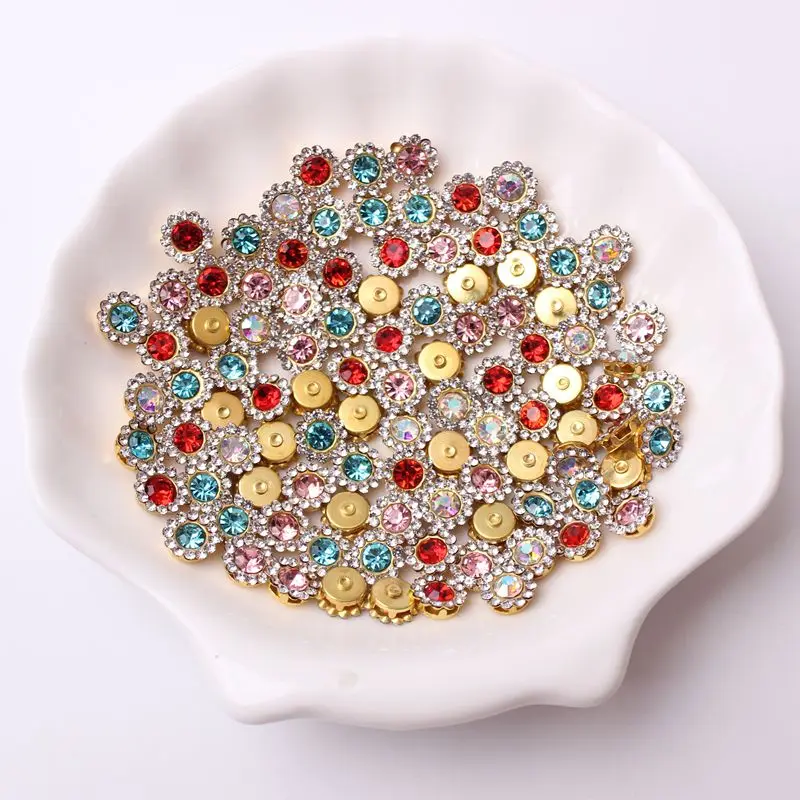 Цветочное украшение в форме сердца 8 мм 100 шт. круглые бриллиантовые Подсолнухи