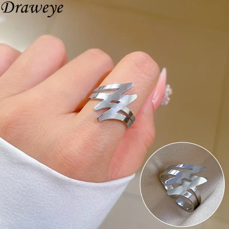 

Draweye Irregular Geometric Rings for Women Men Hollow Out Hiphop Couple Jewelry Vintage Punk Style Forefinger Anillos Mujer