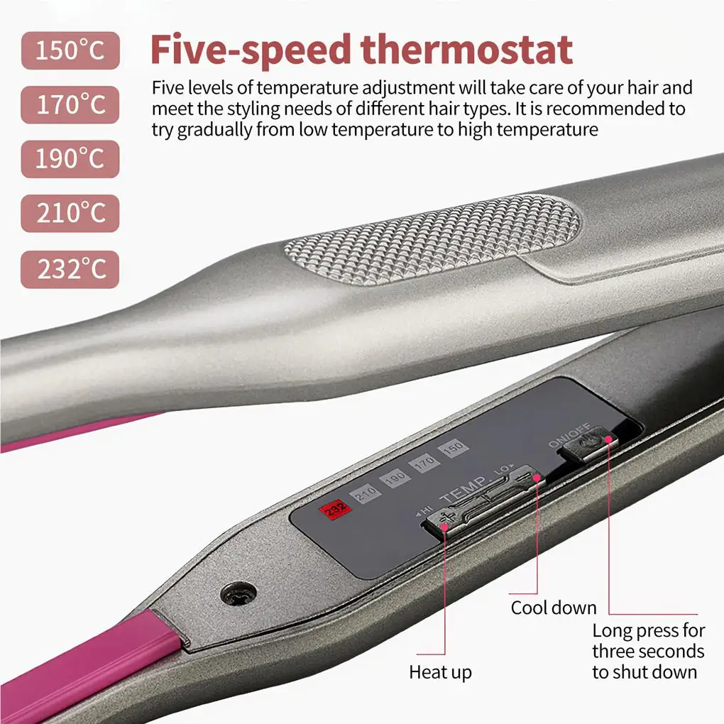

Профессиональный Выпрямитель для волос 2 в 1 унисекс с пятискоростным термостатом 7 мм узкие щипцы для завивки мини инструменты для укладки