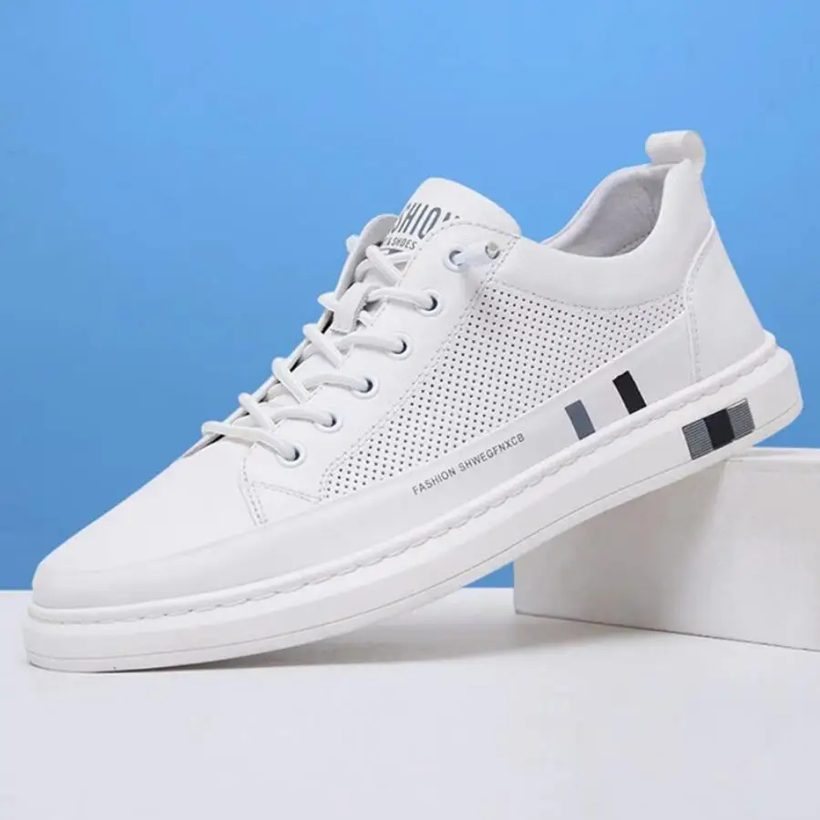 

Fashion Sneakers for Men 2023 New Breathable Skateboarding Shoes Casual Leather Mens Summer Sports Shoes White Sneakers For Men