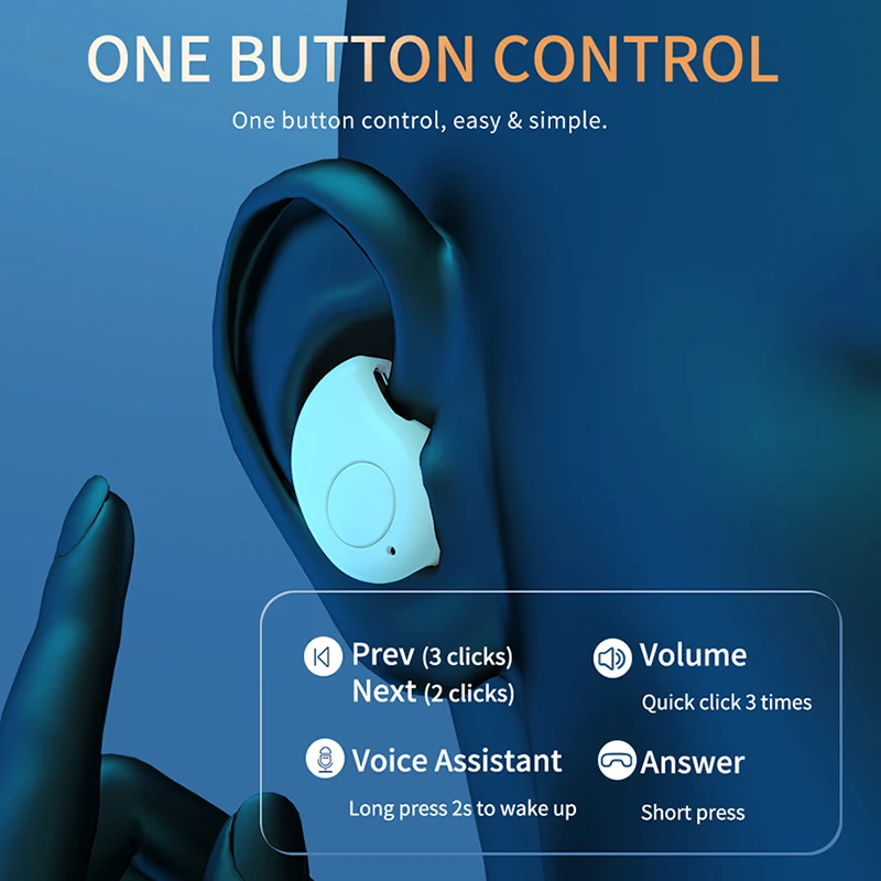 S530 Plus одиночный мини невидимый беспроводной Bluetooth 5 2 наушники с шумоподавлением в