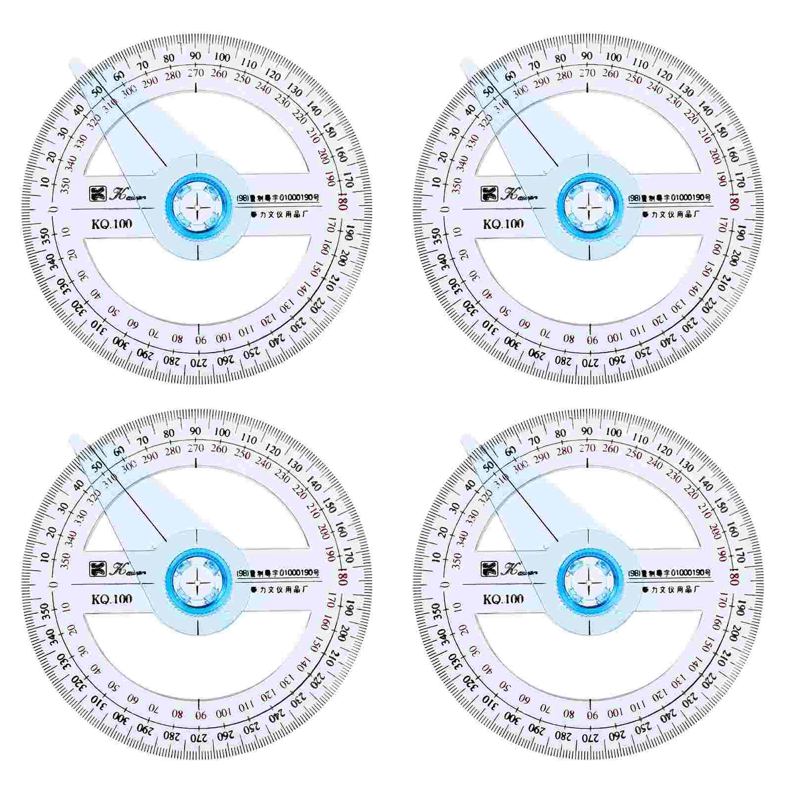 

4 Pcs Protractor Tool Drafting Ruler Portable Measuring Professional Circle Printable Students
