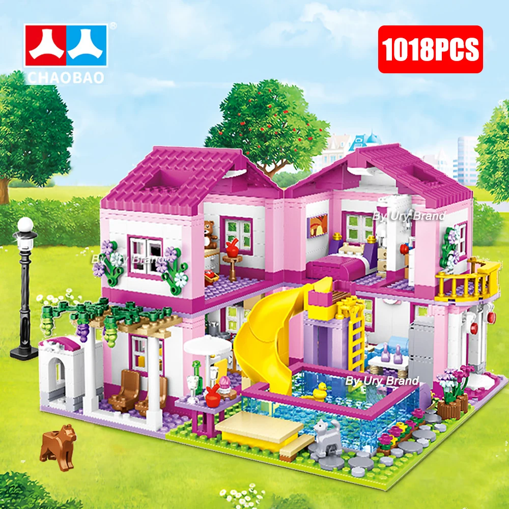 Friends City House Summer Holiday Villa Castle Building Bloc