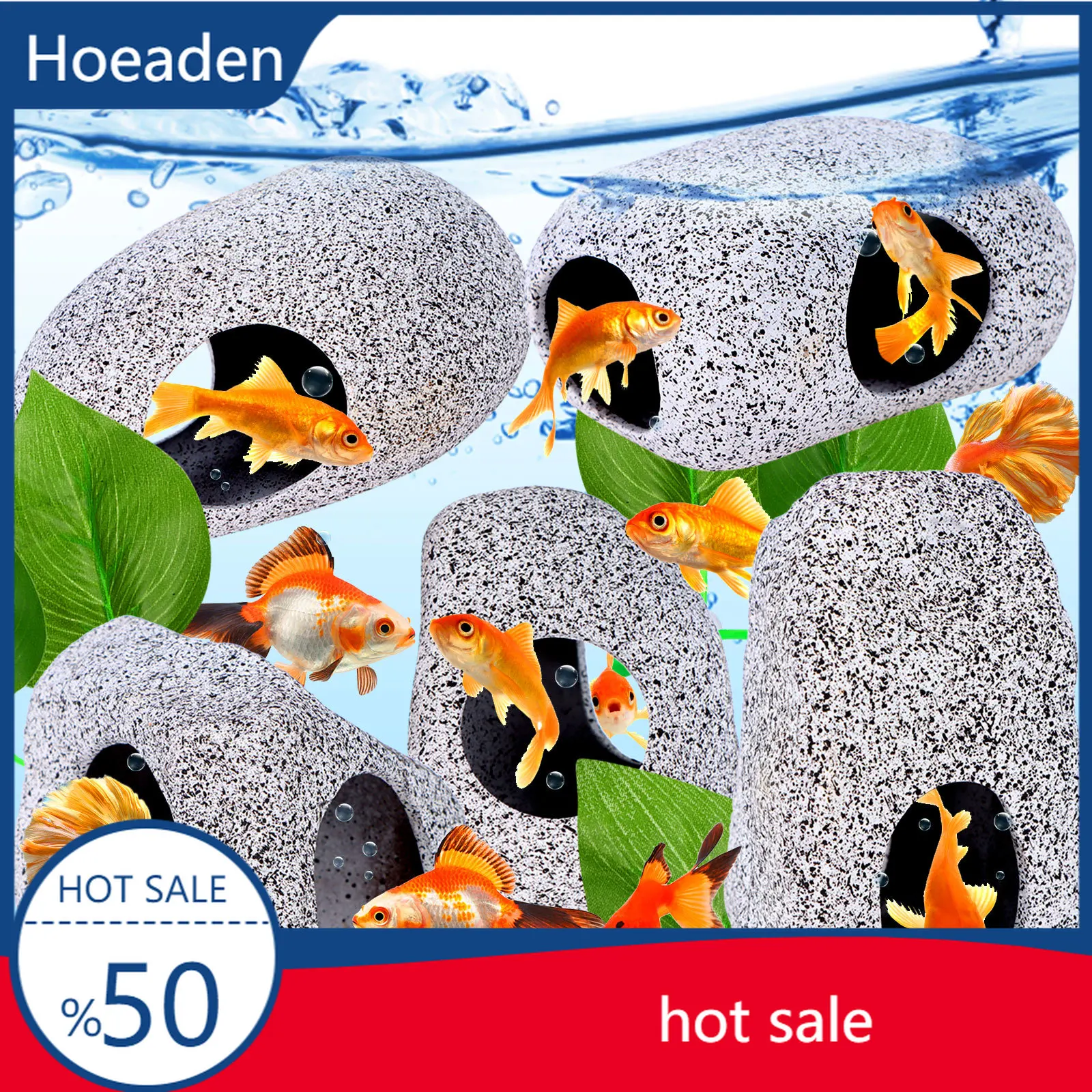 

5 Pieces Aquarium Decoration Rock Caves