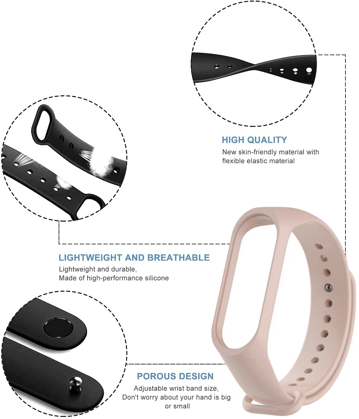 Фото Ремешок силиконовый для Xiaomi Mi Band 7, спортивный браслет для xiaomi mi band 4 5 6 Mi Band 6 5 4 3 №3