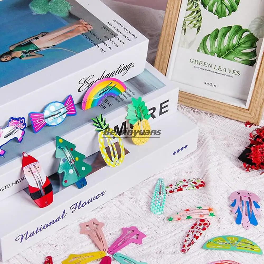 

New jewelry hair clip summer children's cartoon printing small iron clip Europe and America cute fruit bb clip