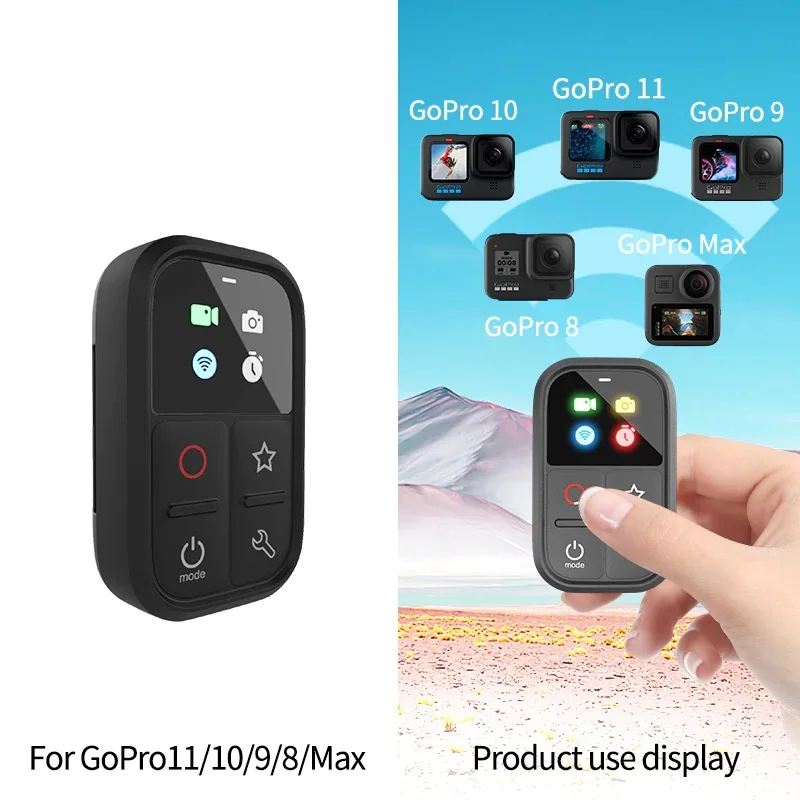 

OLED SCREEN Remote Control For GoPro 11 10 9 8 Max 7B 6 5 With Stick Mount And Wrist Waterproof Gopro10 Remote Cameras Accessori