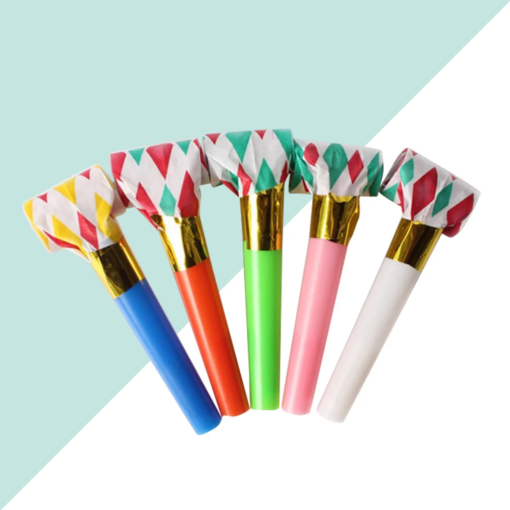 

10pcs Party Kids Whistles Blowouts Horns Party Favors Cheering Props for Event Birthday Wedding Carnival