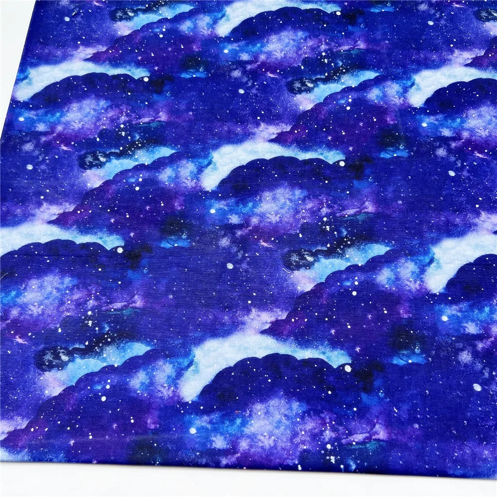 Ткань из 100% хлопка с рисунком голубого космоса звездного неба ткань в стиле