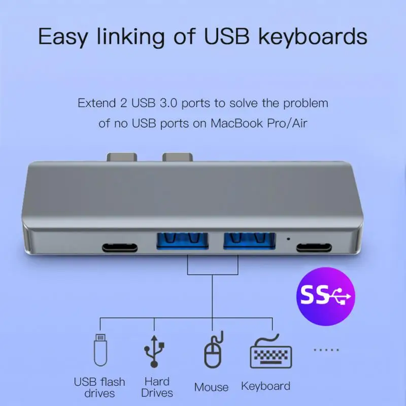 

100w Pd Fast Charging 4 In 1 Usb-c Hub High Speed Office Tools Type C Hub Universal Hub Usb-c Hub For Pc Computer Laptop 4 Port