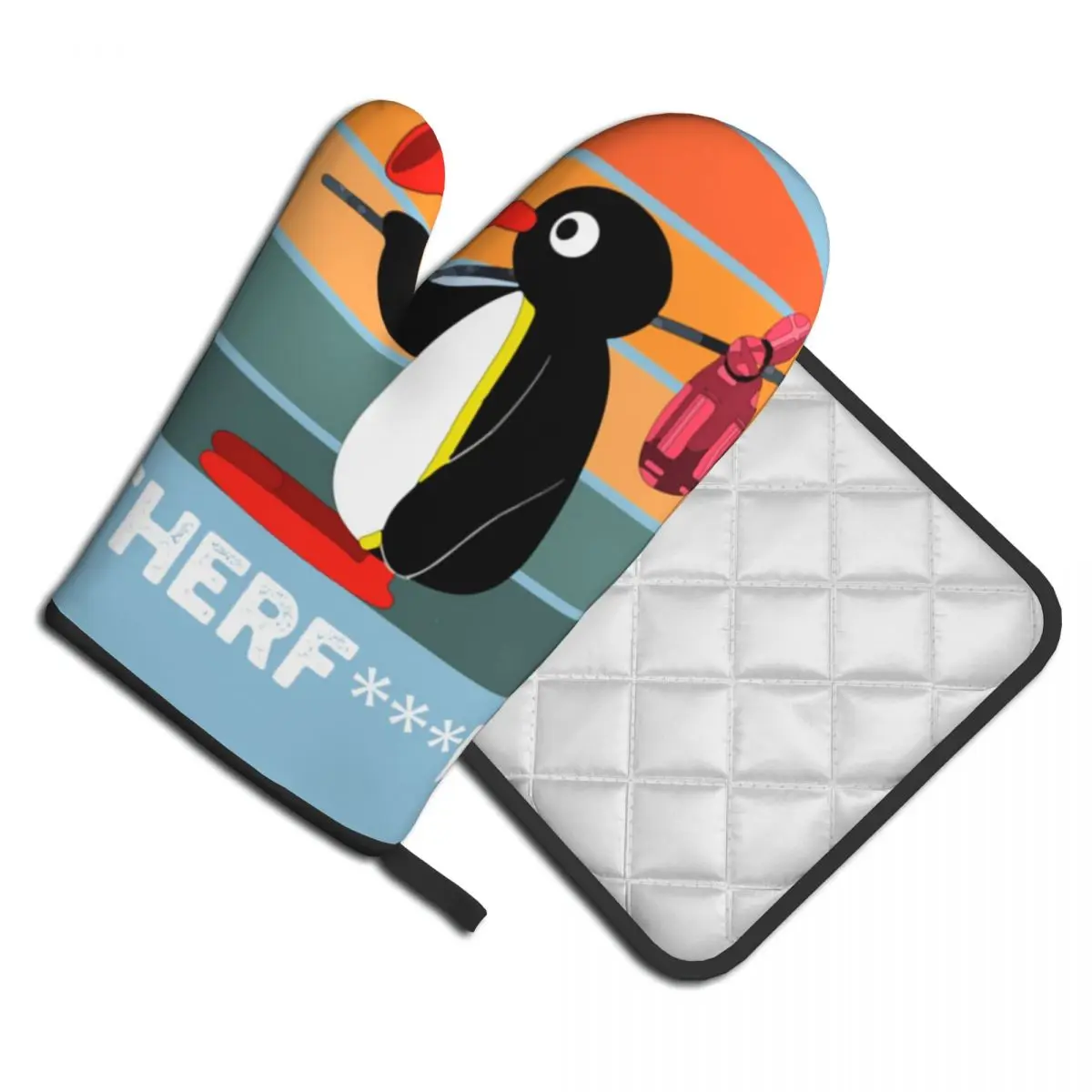 

Noot Mother Pingu Meme 2 шт. варежки горячий коврик стоп-движение гриль воздушная фритюрница изоляционные кухонные перчатки набор варежек для выпечки...