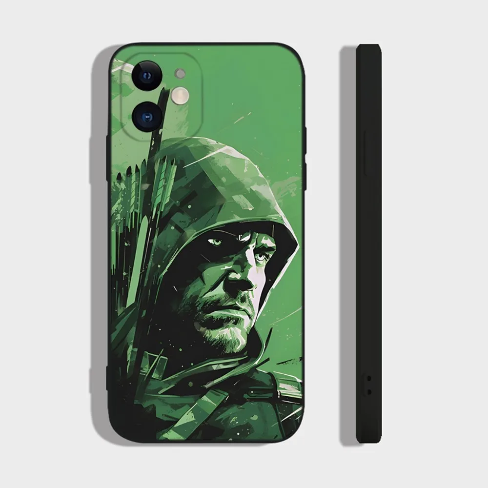 Чехол для телефона Super Hero G-GreenS A-ArrowS iPhone 16 15 14 13 12 11 Plus Pro Max XR XS X 7 8 SE Mini Silicone Soft