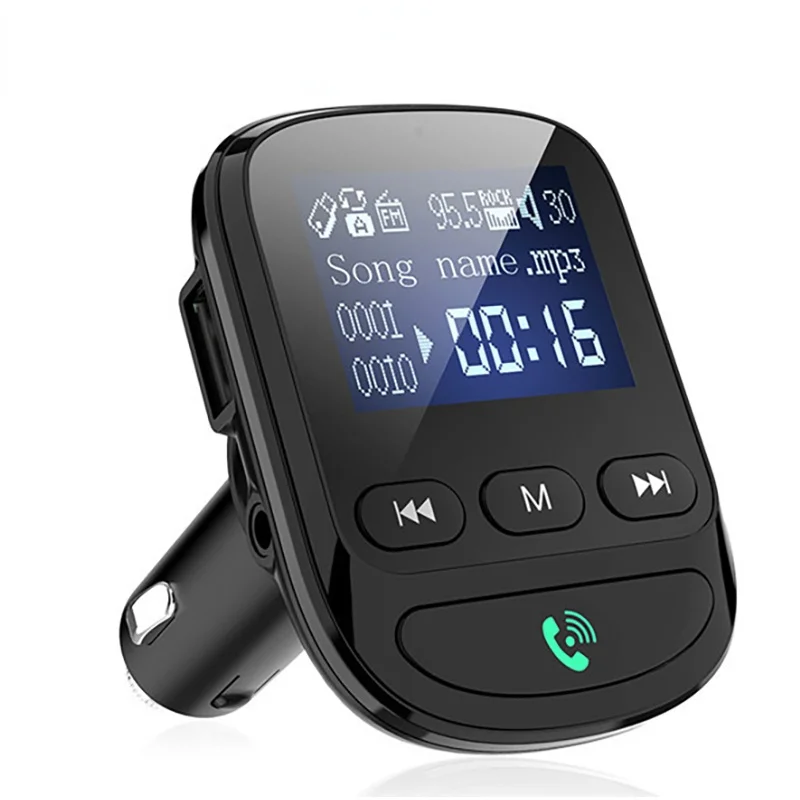 

Per auto Bluetooth 5.0 Trasmettitore FM Handsfree Senza Fili Ricevitore Audio MP3 Lettore USB di Ricarica Rapida 3.0 Veloce di R