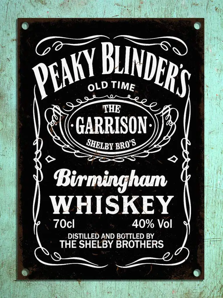 

Metal Plaques Vintage Style Peaky Blinders Whiskey Tin Wall Shed Bar Signs 8x12 Inch