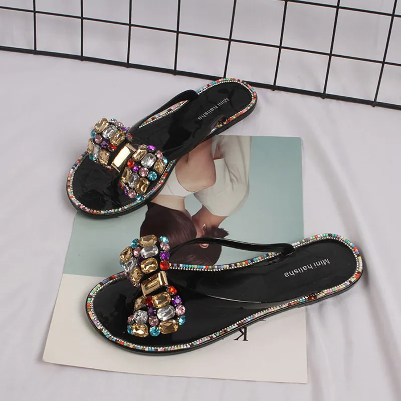 Women Shoes New Fashion Outdoor Beach Open Toe Slides Buckle Strap Sandals Casual Weave Chain Shallow Slippers Flats Shoes