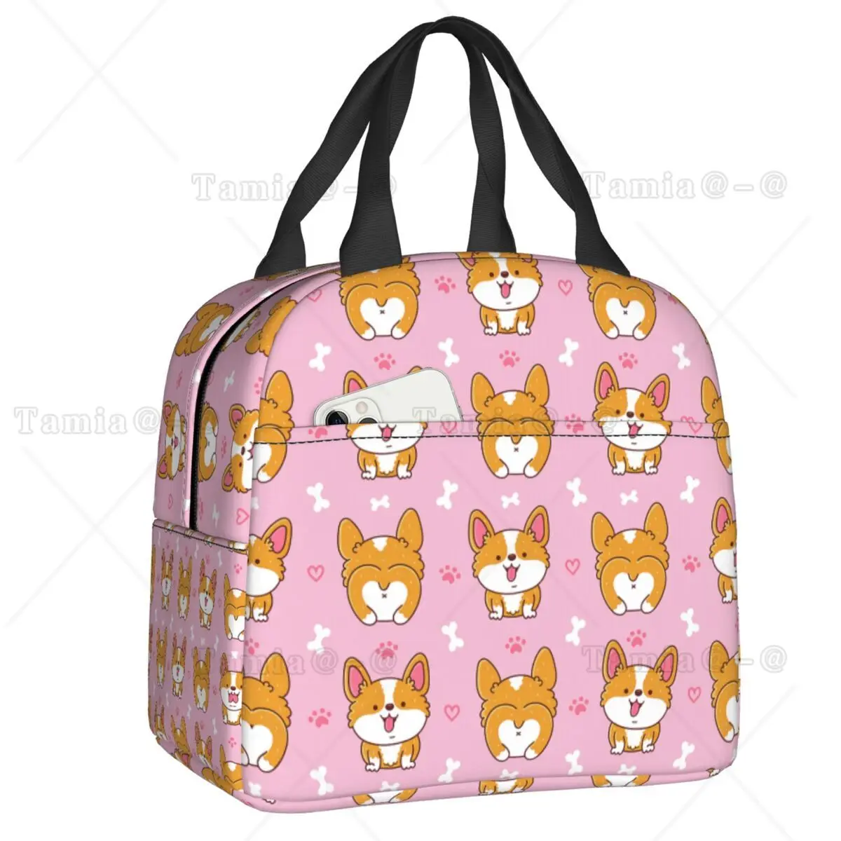 

Custom Cute Corgi Meme Lunch Bag Men Women Thermal Cooler Insulated Lunch Boxes for Children School