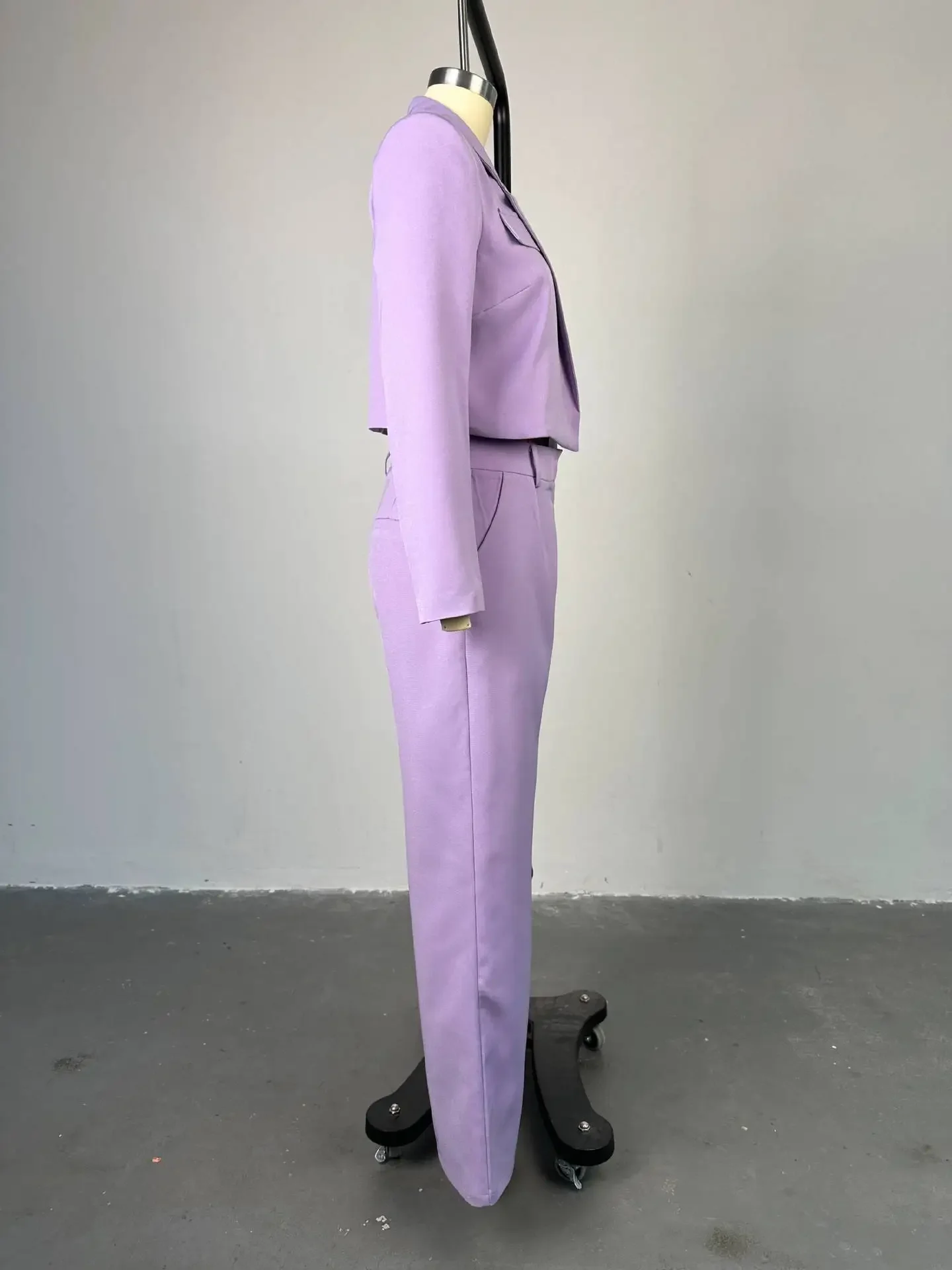 Комплект из 2 предметов: женский наряд новый модный однотонный костюм с откидным